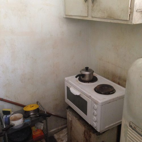 Dirty kitchen tiny stove